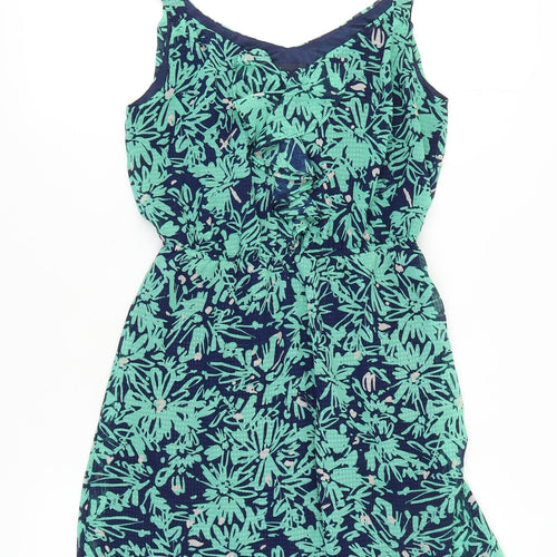 Gap Women's Blue Green Floral Slip Dress S