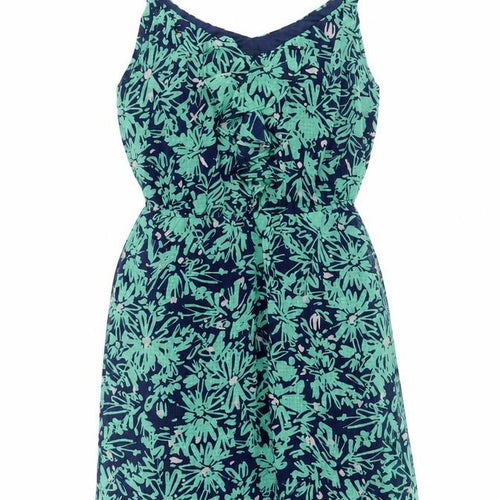 Gap Women's Blue Green Floral Slip Dress S