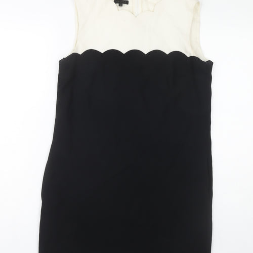 Escada Women's Black Ivory Sheath Dress Size 8 Formal