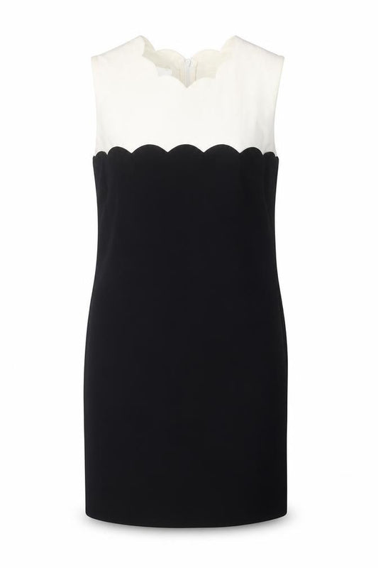 Escada Women's Black Ivory Sheath Dress Size 8 Formal