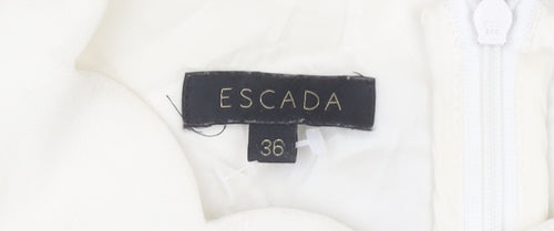 Escada Women's Black Ivory Sheath Dress Size 8 Formal