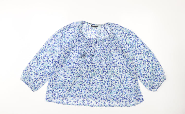David Emanuel Women's Floral Tunic Blouse Size 18 Multicoloured