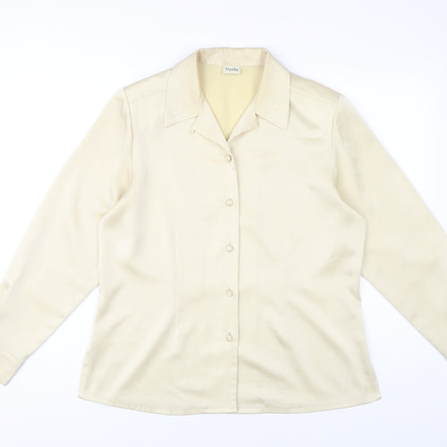 Viyella Women's Beige Button-Up Shirt Size 12