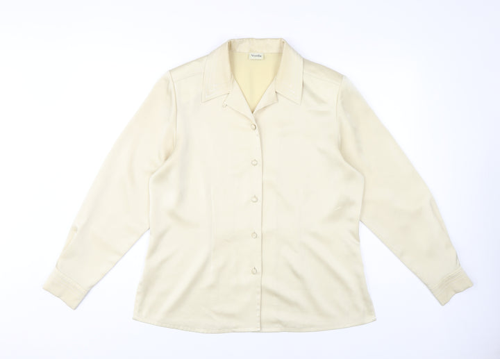 Viyella Women's Beige Button-Up Shirt Size 12