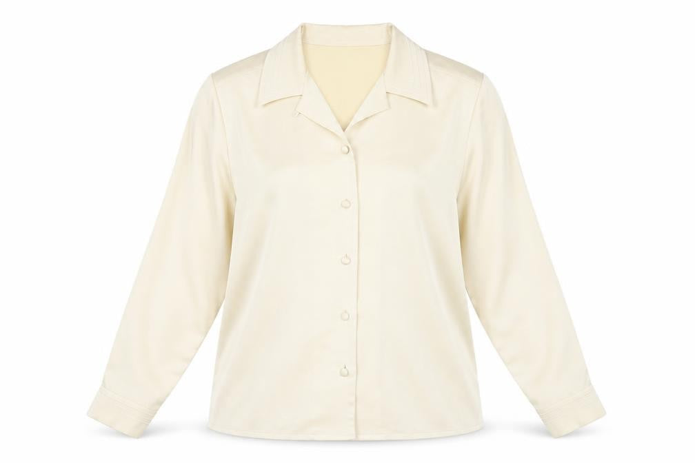 Front view of Viyella Women's Beige Button-Up Shirt, size 12
