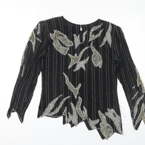 Maxwell Women's Black Beaded Long Sleeve Top M