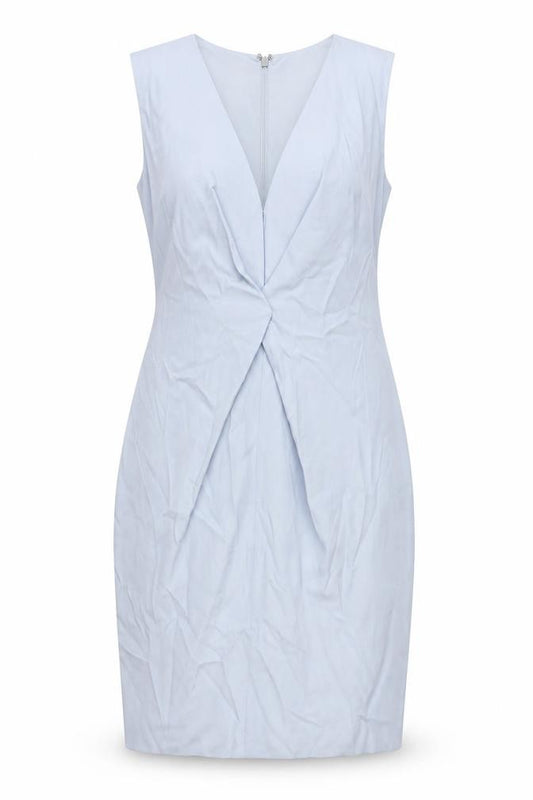 Reiss Women's Blue Sheath Dress, Size 14, V-Neck Formal