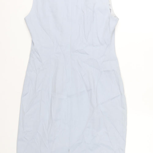 Reiss Women's Blue Sheath Dress, Size 14, V-Neck Formal