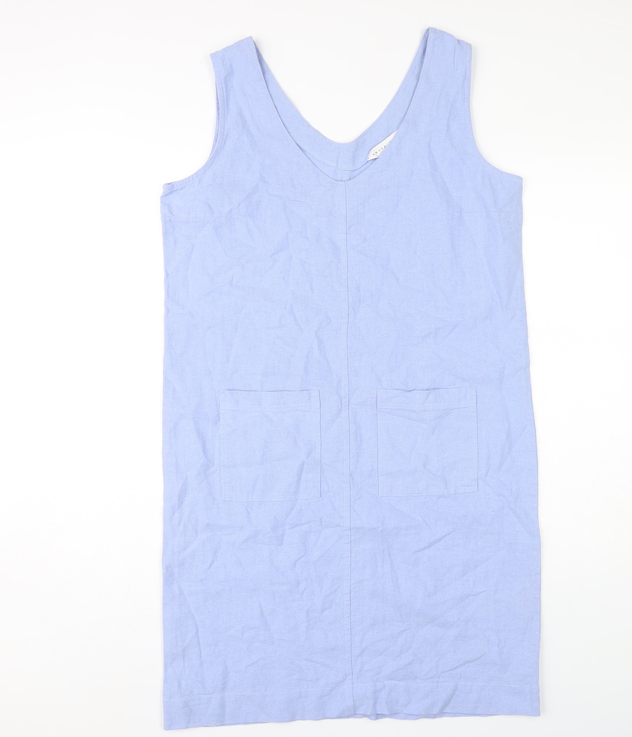 Amara Reya Blue V-Neck Sleeveless Dress UK 10 – Preworn