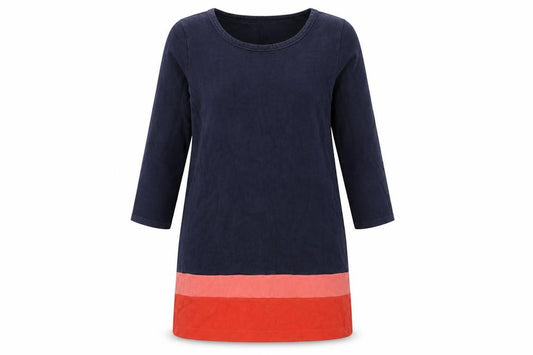 Front view of Gap Women's Colourblock Shift Dress, size L, Blue