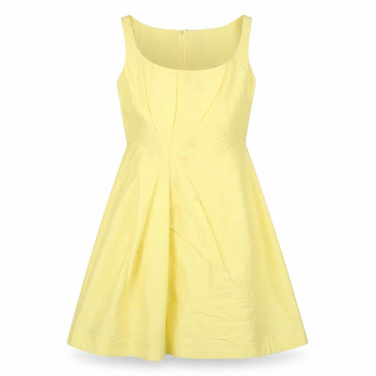 Front view of Coast Women’s Yellow Silk Dress, size UK 6