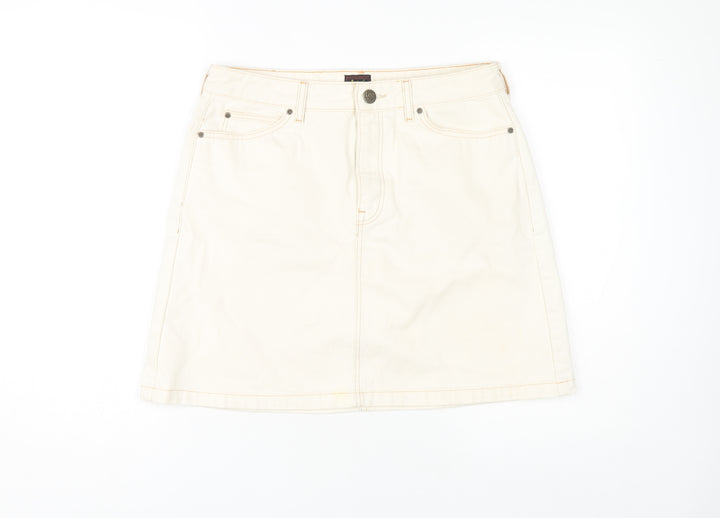 Lee Women's Ivory Cotton Skirt, Size 12 - Casual Style