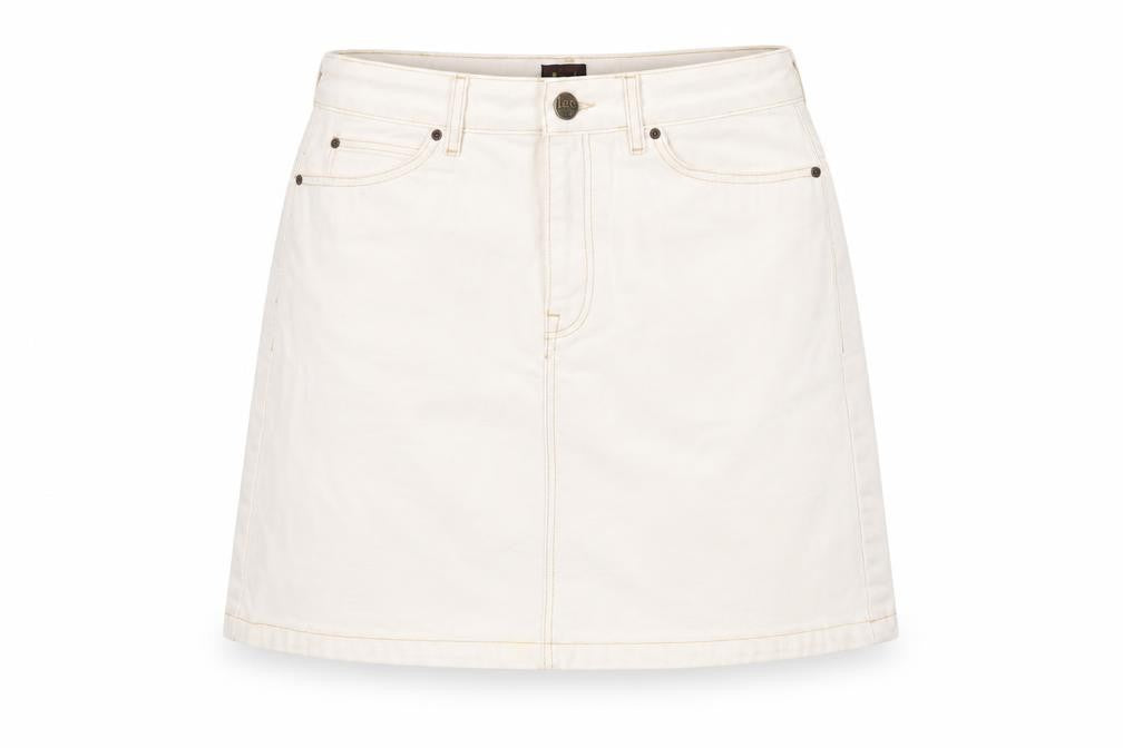 Lee Women's Ivory Cotton Skirt, Size 12 - Casual Style