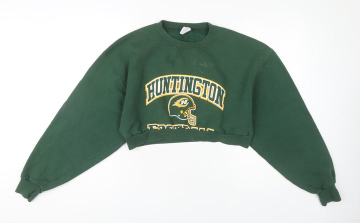 Russell Athletic Green Logo Sweatshirt L Unisex Casual Pullover
