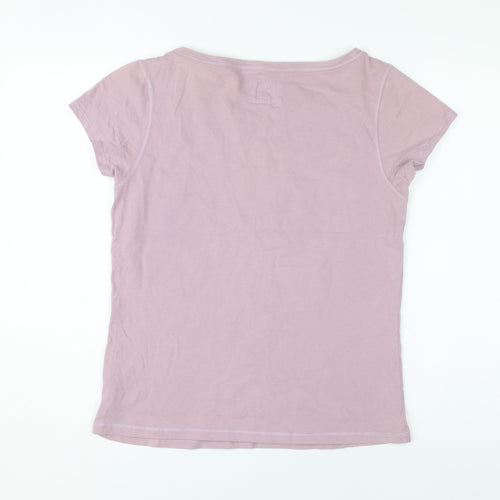 One Earth Women's Purple T-Shirt Size 16 Crew Neck