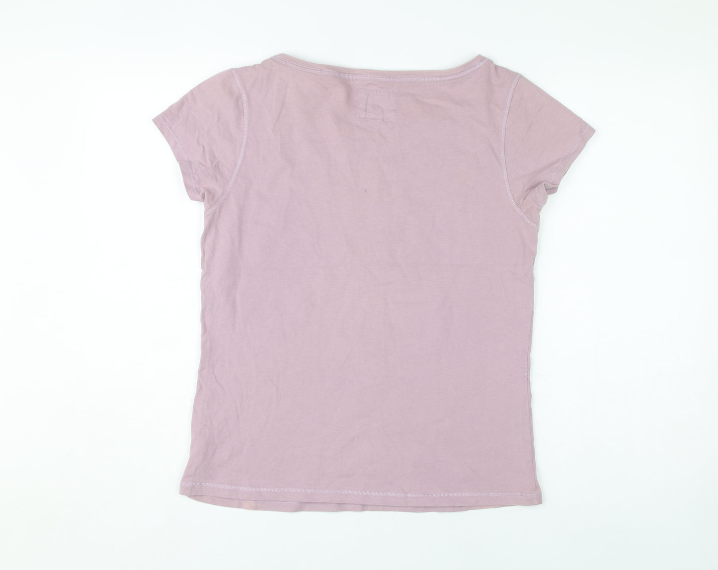 One Earth Women's Purple T-Shirt Size 16 Crew Neck