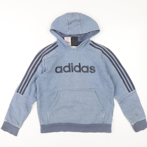 Adidas Boys Blue Hoodie 12-13 Years Pullover Sports Style