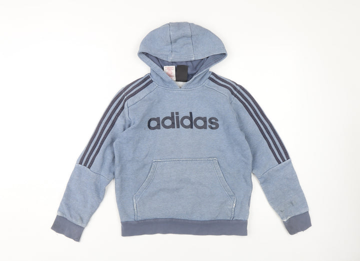 Adidas Boys Blue Hoodie 12-13 Years Pullover Sports Style