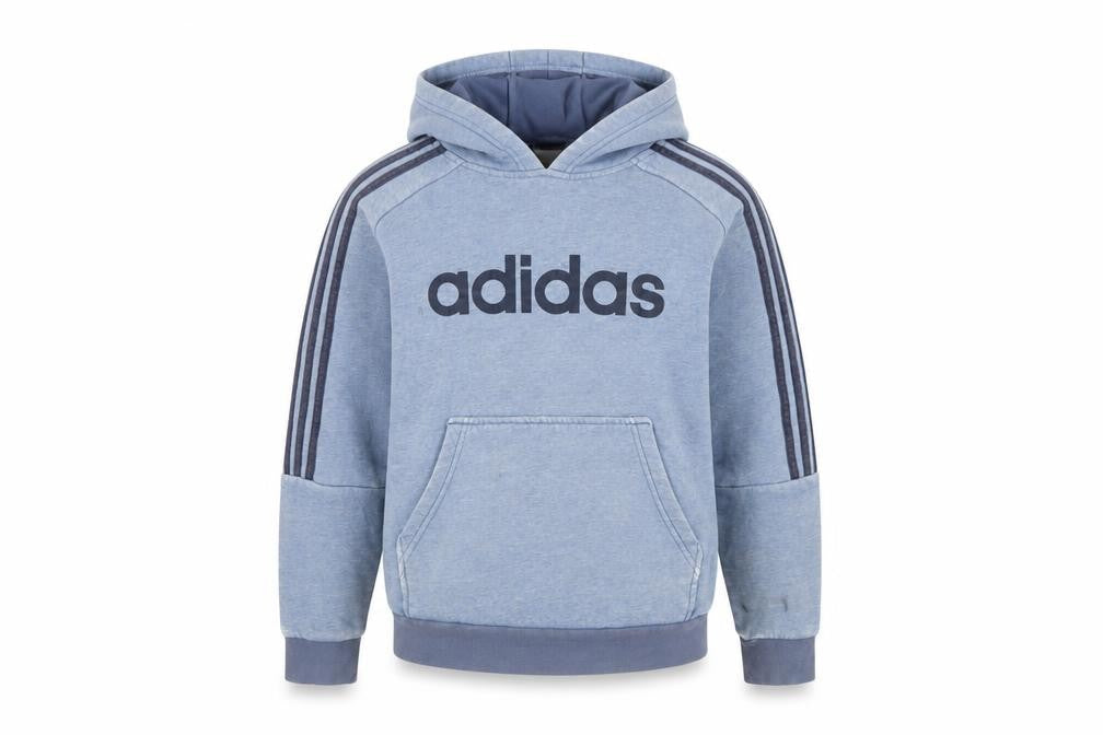 Front view of Adidas boys’ blue hoodie 12-13 years pullover sports style