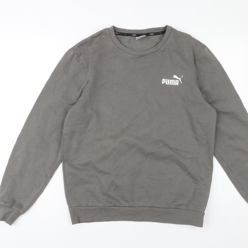 Puma Men's Grey Crew Neck Pullover Sweatshirt S