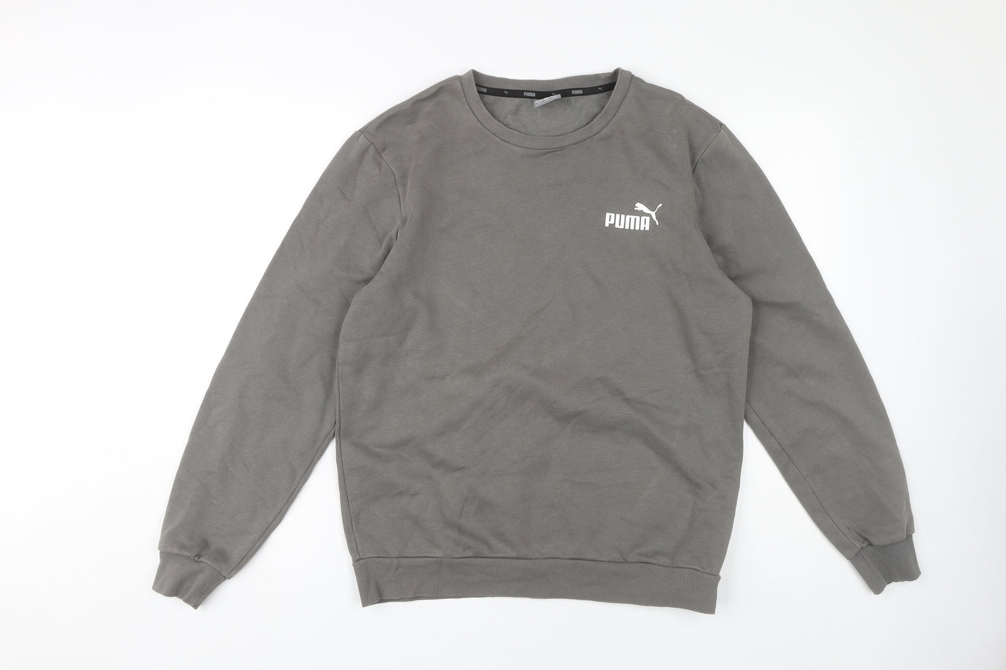 Puma Men's Grey Crew Neck Pullover Sweatshirt S
