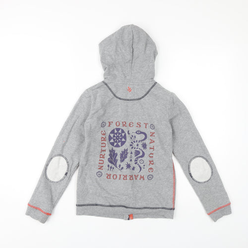 White Stuff Boys Grey Full Zip Hoodie 9-10 Years, Nature Theme