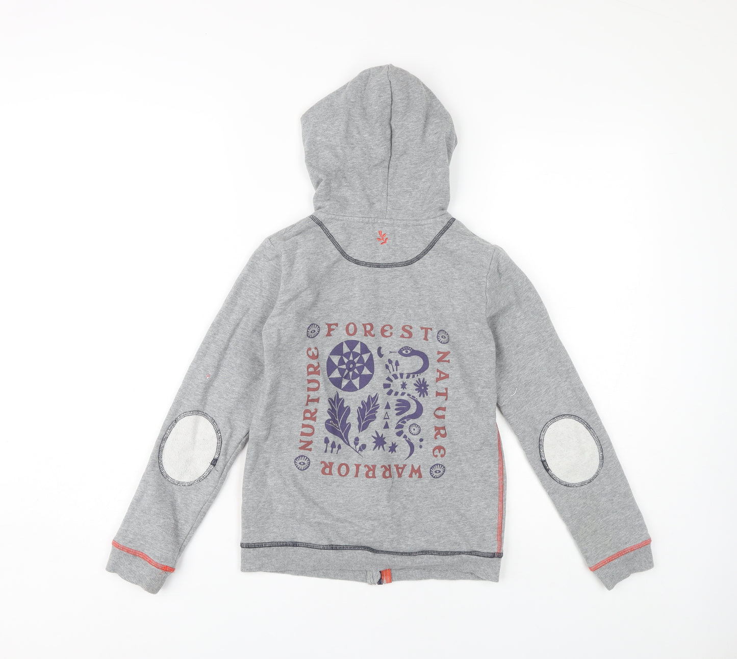 White Stuff Boys Grey Full Zip Hoodie 9-10 Years, Nature Theme
