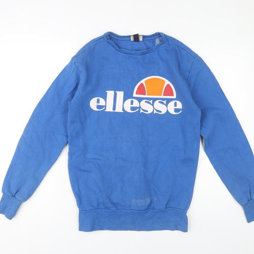 Ellesse Men's Blue Pullover Sweatshirt XS, Logo Print