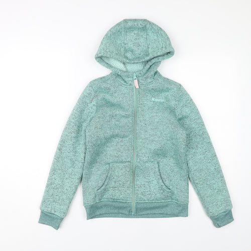 Mountain Warehouse Girls Green Hoodie, Full Zip, Size 9-10