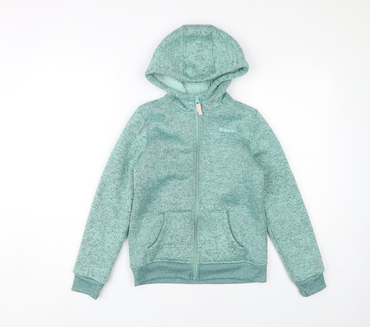 Mountain Warehouse Girls Green Hoodie, Full Zip, Size 9-10