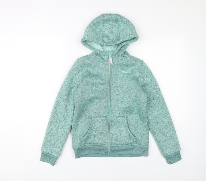 Mountain Warehouse Girls Green Hoodie, Full Zip, Size 9-10