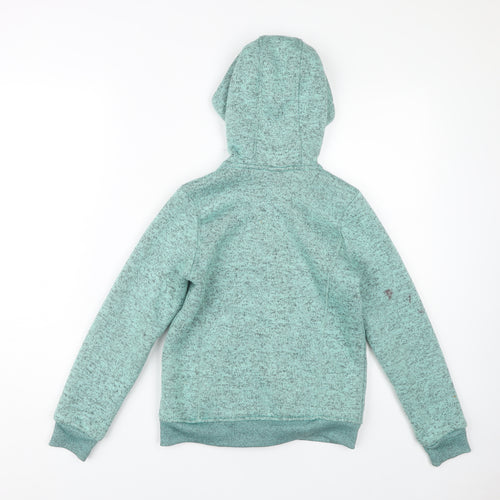 Mountain Warehouse Girls Green Hoodie, Full Zip, Size 9-10