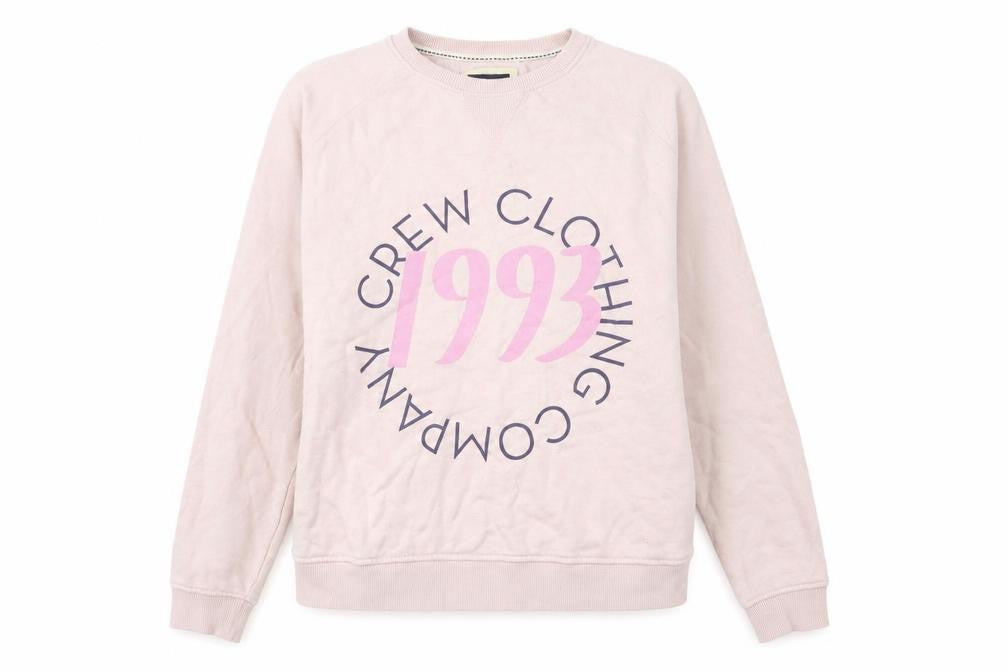 Front view of Crew Clothing Pink Pullover Sweatshirt, size 10