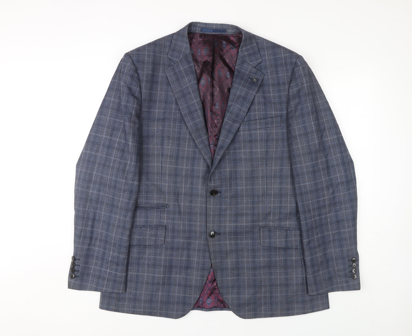 Turner & Sanderson Men's Grey Check Blazer 42R