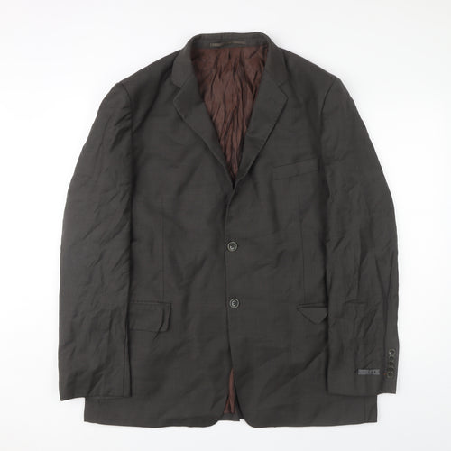 Linea Men's Brown 44 Suit Jacket - Wool Formal Wear