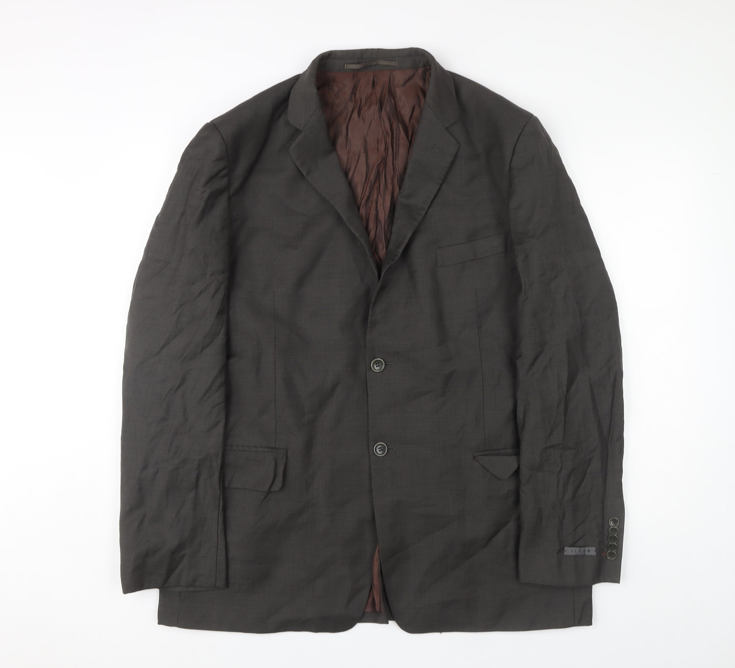 Linea Men's Brown 44 Suit Jacket - Wool Formal Wear