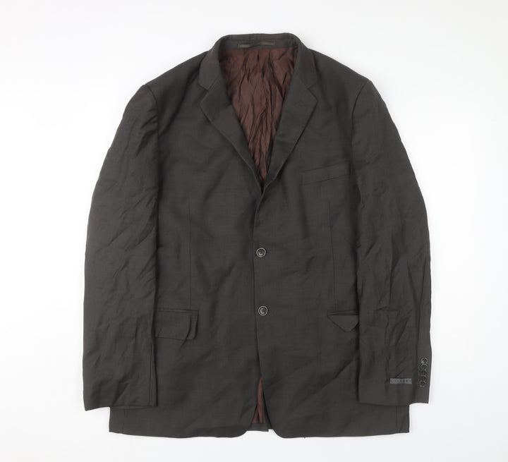 Linea Men's Brown 44 Suit Jacket - Wool Formal Wear