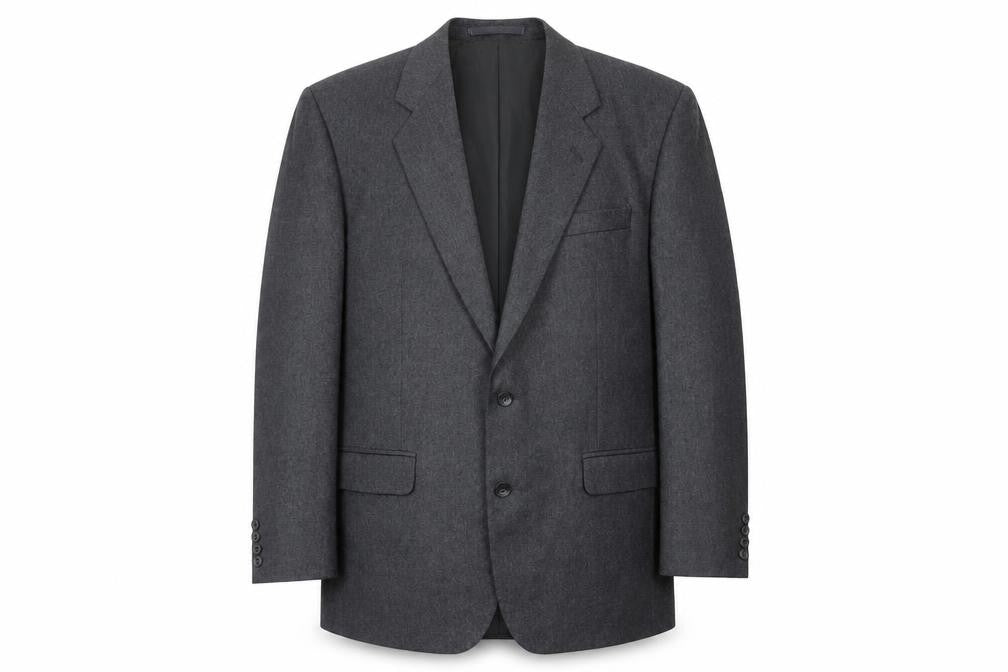 Front view of Centaur Grey Wool Men's Blazer, size 42, Formal Wear