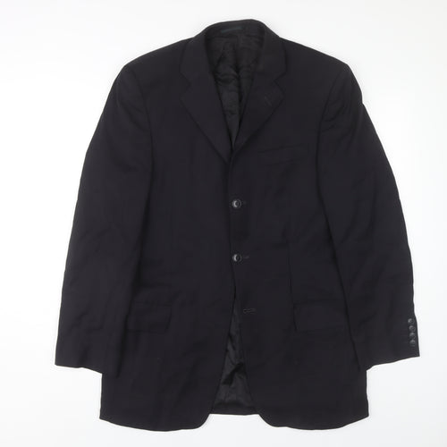 Marlane Men's Black Long Suit Jacket, Size 38L