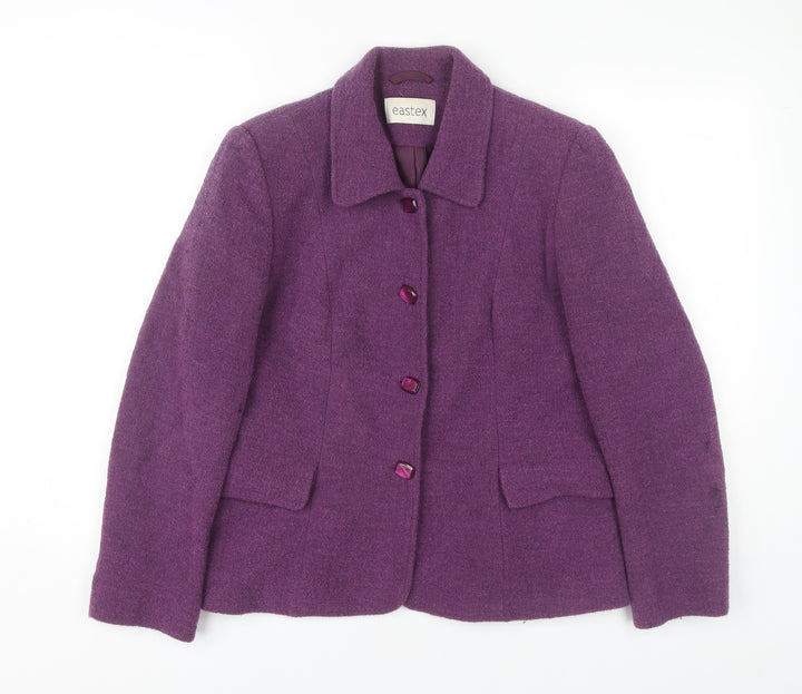 Eastex Women's Purple Wool Jacket, Size 10, Mid-Length