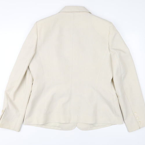 BHS Women's Beige Blazer Jacket - Size 16