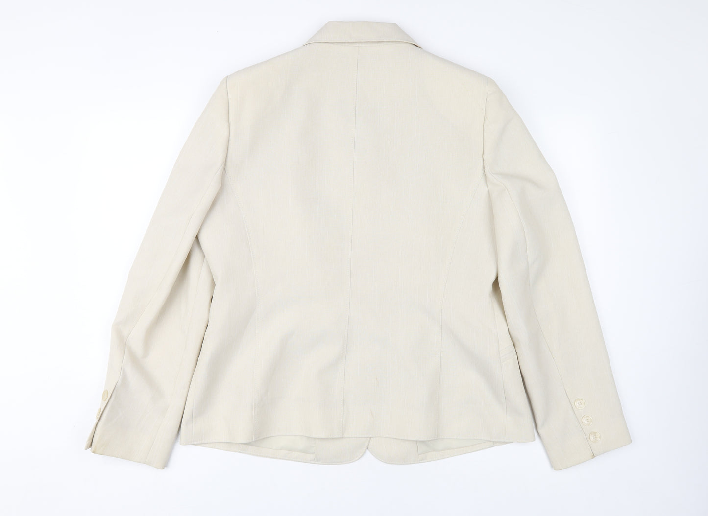 BHS Women's Beige Blazer Jacket - Size 16