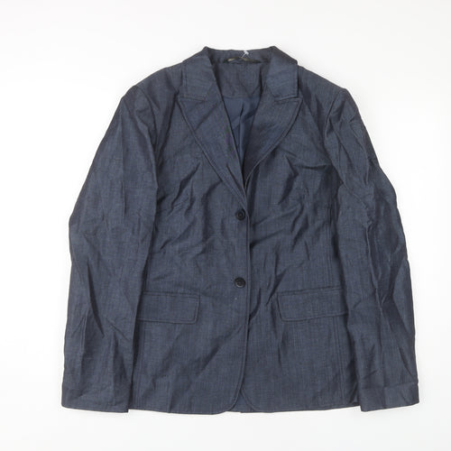 Laura Ashley Women's Blue Blazer Size 14 Wool Blend
