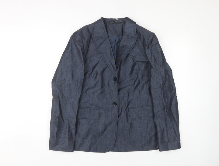 Laura Ashley Women's Blue Blazer Size 14 Wool Blend
