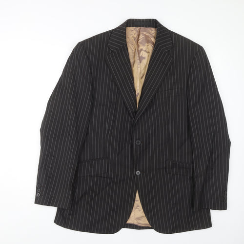 Limehaus Men's Black Striped Suit Jacket 40 Regular