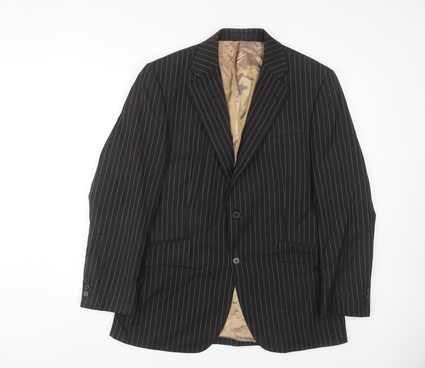 Limehaus Men's Black Striped Suit Jacket 40 Regular