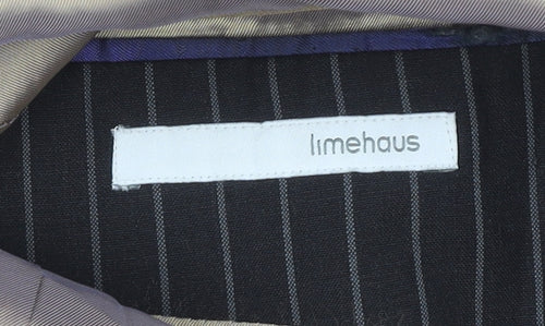 Limehaus Men's Black Striped Suit Jacket 40 Regular