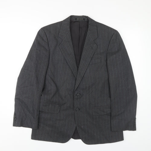 St Michael Men's Grey Striped Suit Jacket 38 Short - Business