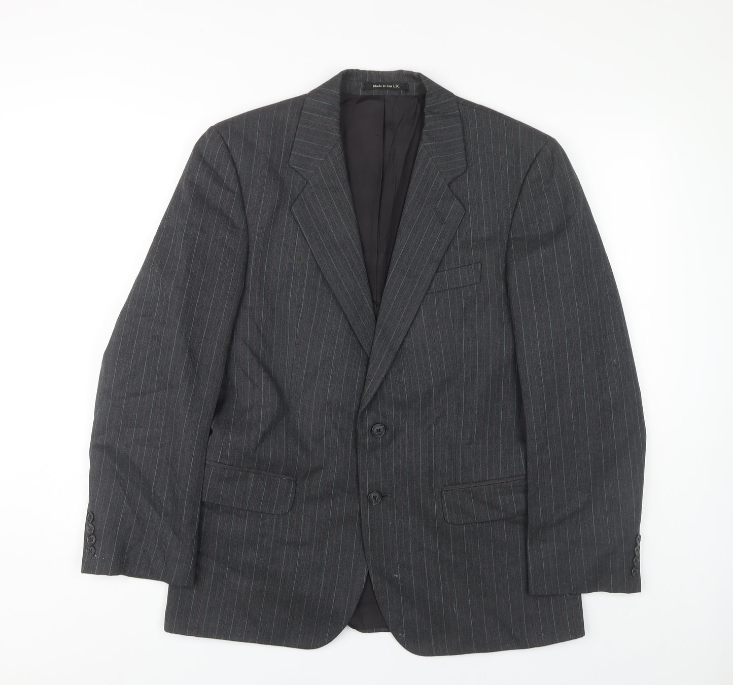 St Michael Men's Grey Striped Suit Jacket 38 Short - Business