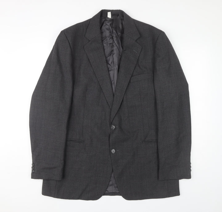 Magee Men's Grey 42 Blazer, Single-Breasted, Notch Lapel